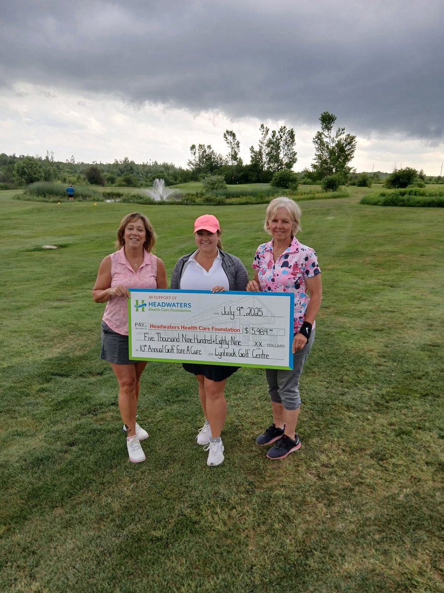 🎉Thank you to everyone who took part in the Annual Golf Fore a Cure at Lynbrook Golf Centre! ⛳ Together, you raised an incredible $5,989 in support of oncology equipment at Headwaters. Your generosity helps ensure patients in our community receive the best care, close to home.