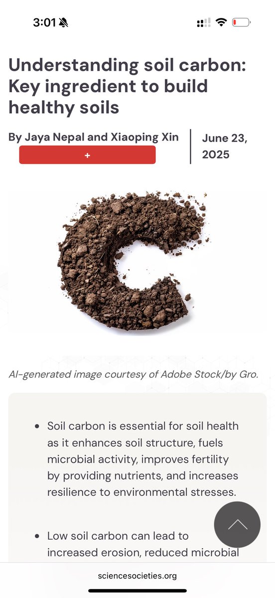 ACSGradStudents's tweet image. 🌱 Soil carbon is the hidden hero of healthy soils—fueling microbes, boosting fertility, and building resilience.
Dive into this deep-dive article to learn why soil C is key for productivity, climate, and sustainability.
📰 sciencesocieties.org/publications/c…
#SoilHealth #RegenerativeAg