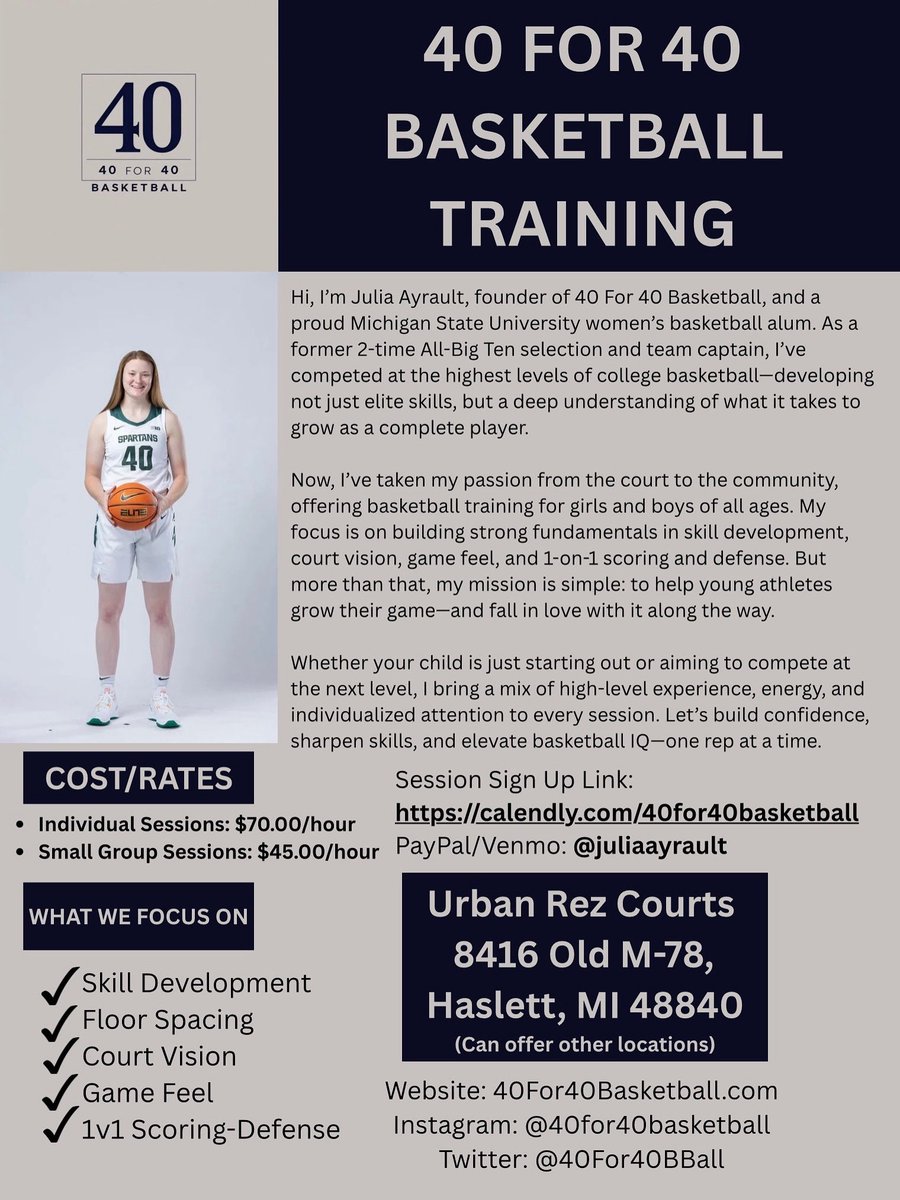 Individual/Small Group Trainings now available at multiple locations. We can’t wait to work with you!!! 

sites.google.com/view/40for40ba…