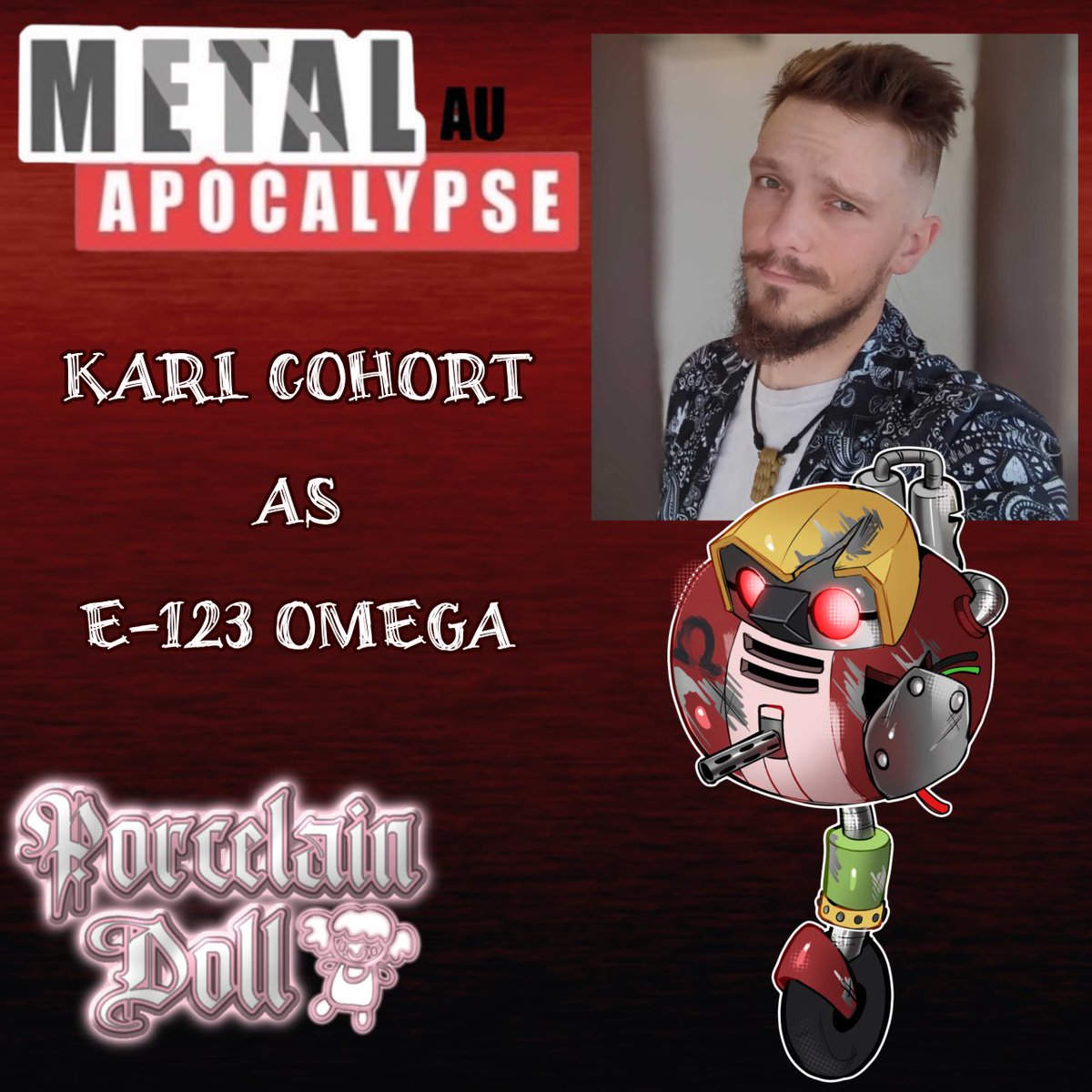 PorcelainDollTM's tweet image. 🔗⛓ CASTING ANNOUNCEMENT ⛓🔗

We’re excited to announce that @The_Cohort_VA will voice E-123 OMEGA in Feelin_Anemoia’s Sonic Metal Apocalypse AU! Congratulations, Karl! 🤗💕

15 days remain until the first episode of the Metal AU releases.