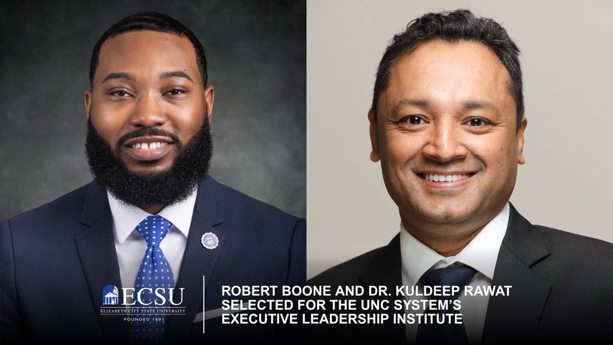 Congratulations to <a href="/ECSU/">Elizabeth City State University</a>’s Robert Boone, and Dr. Kuldeep Rawat, on being selected for the UNC System’s Executive Leadership Institute!

Read more:
northcarolina.edu/news/executive…

#ECSU #VikingPride #UNCSystem