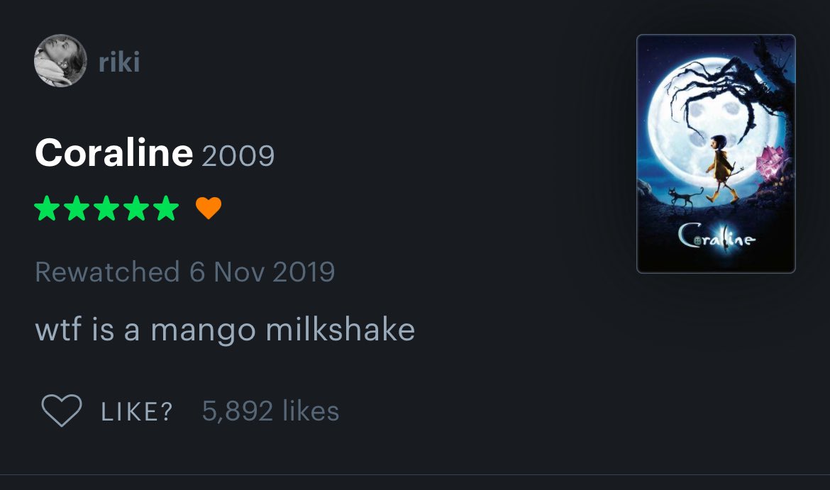 darkane_e's tweet image. I saw coraline for the first time and someone on its letterboxd review asked “wtf is a mango milkshake” I’m utterly surprised, how does one not know mango milkshake why are white people