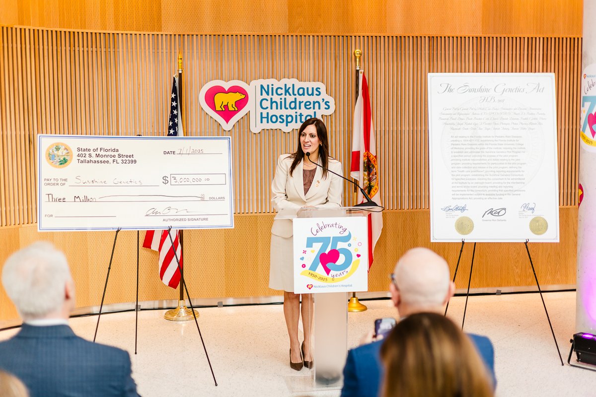 FIUPresident's tweet image. FIU is proud to serve as a member of the Sunshine Genetics Consortium and is excited to join Representative Adam Anderson in his efforts to address pediatric rare diseases.
@FIU is training tomorrow’s doctors and developing tomorrow’s cures.