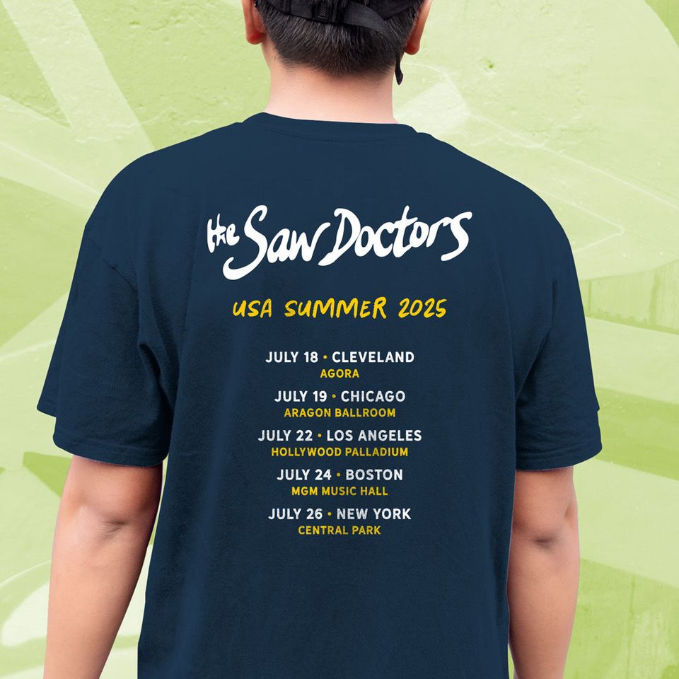 The Saw Doctors have printed some new t-shirts for the five US shows which start a week tomorrow in Cleveland Ohio.
