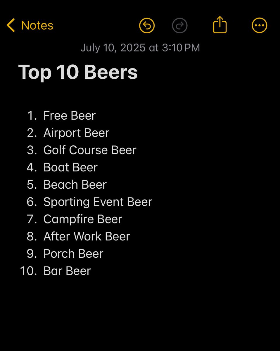 Beer List. Thought and concerns?