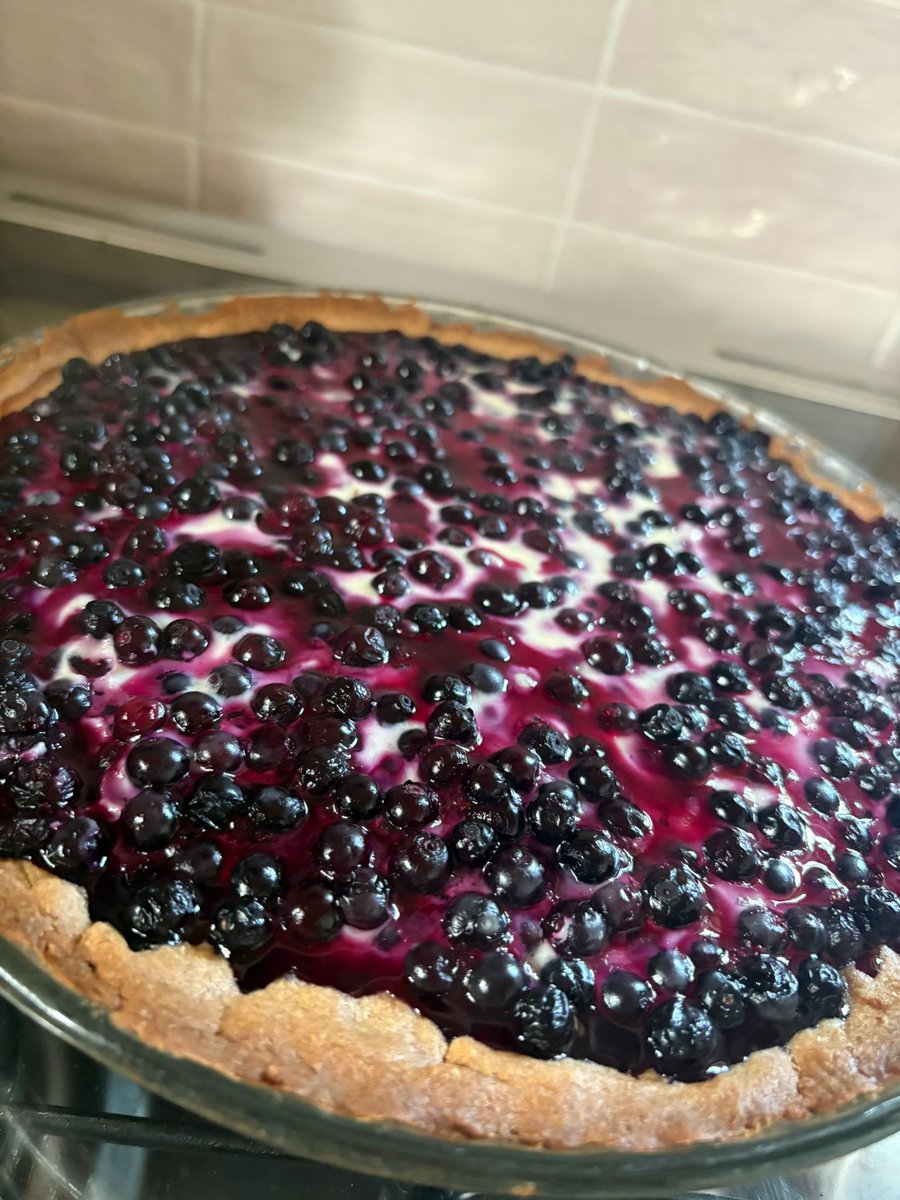 Tytär <a href="/RiikkaSario/">Riikka Sario</a> teki mustikkapiirakan jälkiruoaksi 💙