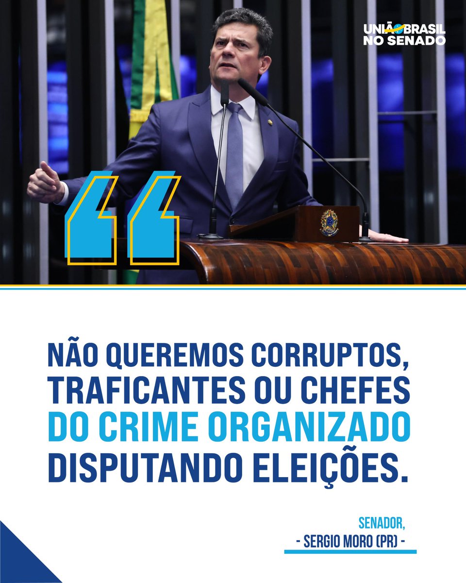 União Brasil no Senado (@uniaosenado44) on Twitter photo Duas vitórias da cidadania no Senado
O senador <a href="/SF_Moro/">Sergio Moro</a> celebrou o adiamento de dois projetos perigosos:
Legalização dos jogos de azar
Novo Código Eleitoral que enfraquece a Ficha Limpa
“A democracia exige debate livre - não silenciamento”, afirmou.
#SergioMoro #FichaLimpa Duas vitórias da cidadania no Senado
O senador <a href="/SF_Moro/">Sergio Moro</a> celebrou o adiamento de dois projetos perigosos:
Legalização dos jogos de azar
Novo Código Eleitoral que enfraquece a Ficha Limpa
“A democracia exige debate livre - não silenciamento”, afirmou.
#SergioMoro #FichaLimpa