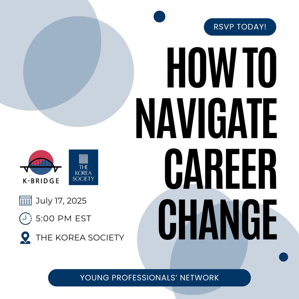 koreasociety's tweet image. Are you thinking of making a career change? 💭💼
Hear from professionals of Korean heritage who have made successful career pivots.
🎟️ $35/ea (dinner included!)
📆 July 17 @ 5PM
📍 350 Madison Ave, New York, NY 10017
🤝 Co-hosted w/ K-Bridge
RSVP here: lu.ma/usi53yej?tk=f4…