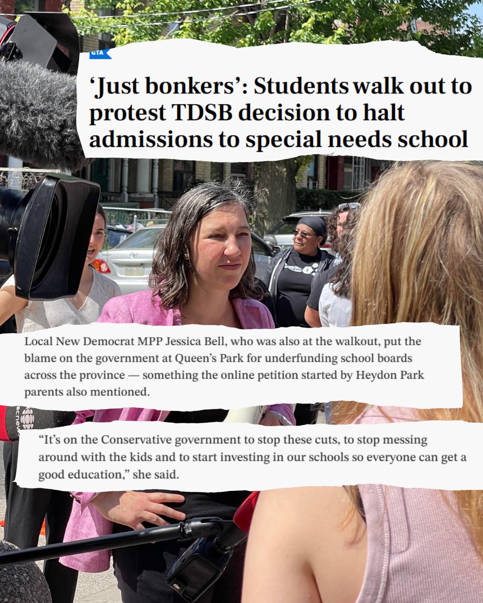 JessicaBellTO's tweet image. The Ford government needs to stop messing around with school boards, stop the cuts and start investing in education that puts our kids first.
