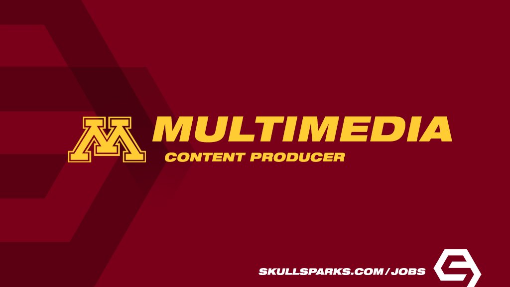 New opportunity with <a href="/GopherSports/">Minnesota Golden Gophers</a>
Multimedia Content Producer
Minneapolis, Minnesota
tinyurl.com/3vejfkhr

SkullSparks.com/jobs/