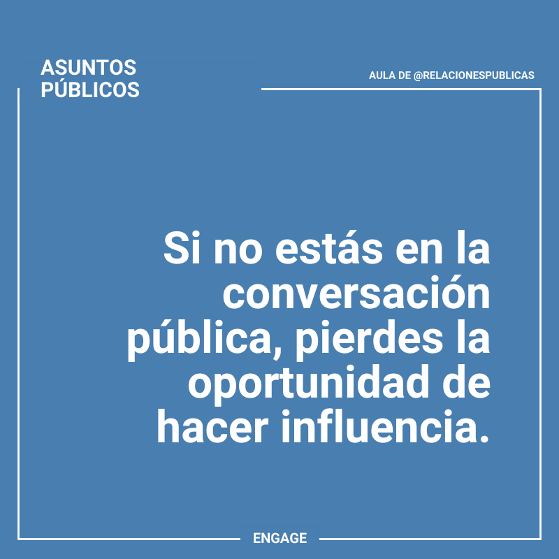 Estar en la conversación pública es una oportunidad para generar impacto.
#EngageAsuntosPúblicos
#ComunicaciónEstratégica
#RelacionesPúblicas