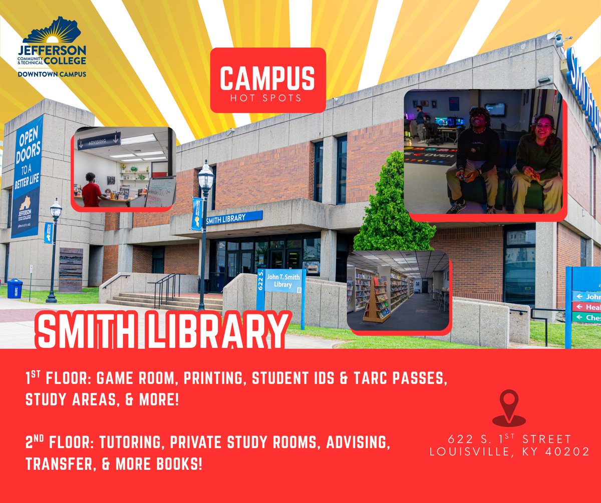 Also known as the Learning Commons, the Smith Library on the Downtown Campus is your go-to spot for tutoring, advising, a good read, and more! Learn more about this #CampusHotspot at JCTC.ME/LearningCommons!
