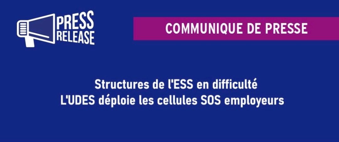 [#Ess - Cellules] UDES.fr : #CP 📣 | Structures de l'#Ess en difficulté - L'UDES.fr déploie les cellules #SOS employeurs ➡️ udes.fr/actualites/str… cc <a href="/David_Cluzeau/">David CLUZEAU</a> <a href="/HuguesPollastro/">Hugues Pollastro</a> <a href="/ESS_France/">ESS France</a> <a href="/lemouvementasso/">Le Mouvement associatif</a> ⤵️