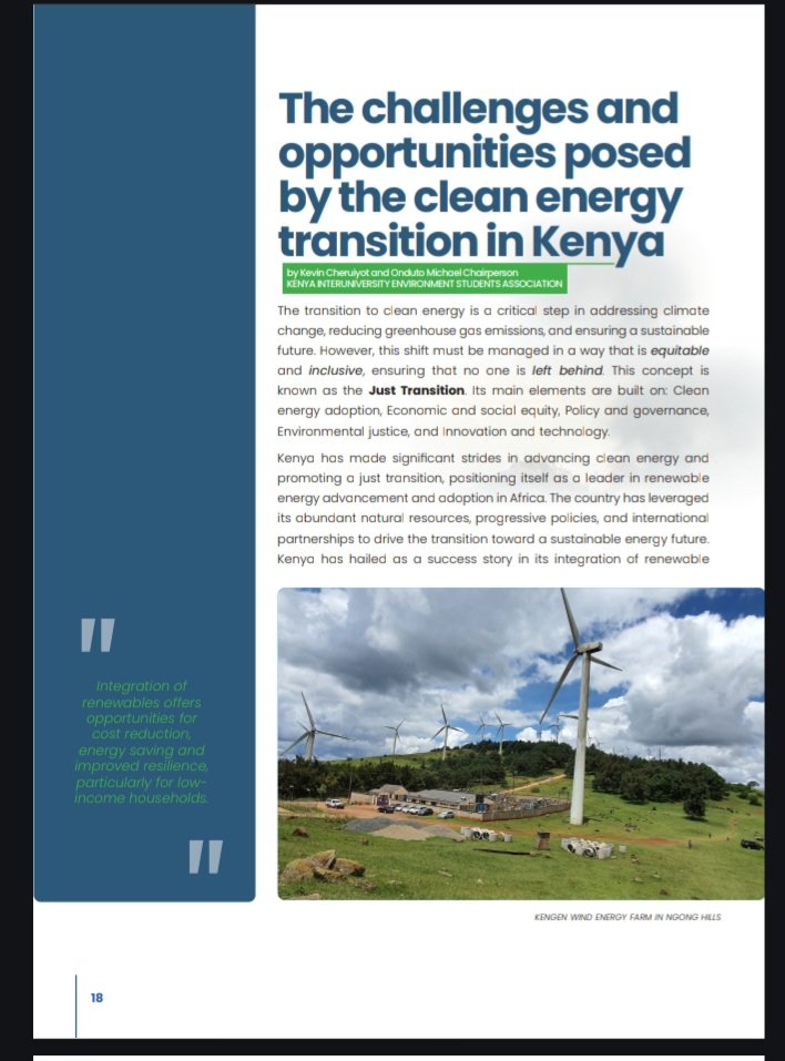 jaonduto's tweet image. &quot;It&apos;s time to stop burning our planet  ,and start investing in the abundant renewable energy all around us.&quot;@antonioguterres,but what are the challenges and opportunities posed by clean energy transition in Kenya?
mazingirayetu.org/magazine/
@MazingiraM @KCCWG
@mazingirayetu
