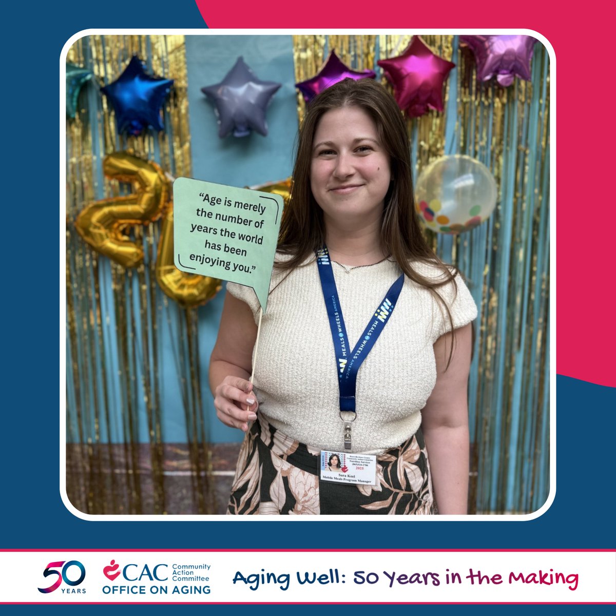 We agree with Sara from Knox County Mobile Meals that "age is merely the number the world has been enjoying you." 💛