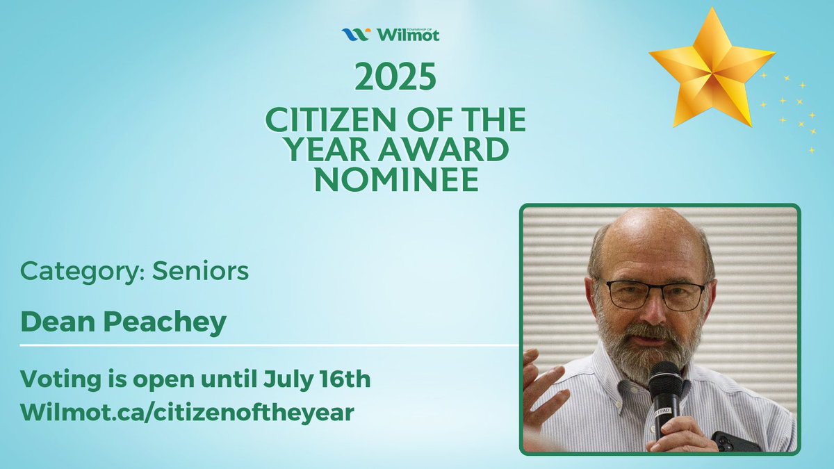 Meet Dean Peachey, Seniors Category Nominee for Citizen of the Year!  🌟
Dean has led the planting of nearly 6,000 trees through Let’s Tree Wilmot. His volunteer work reflects a  commitment to community collaboration and sustainability.
More: wilmot.ca/citizenoftheye…