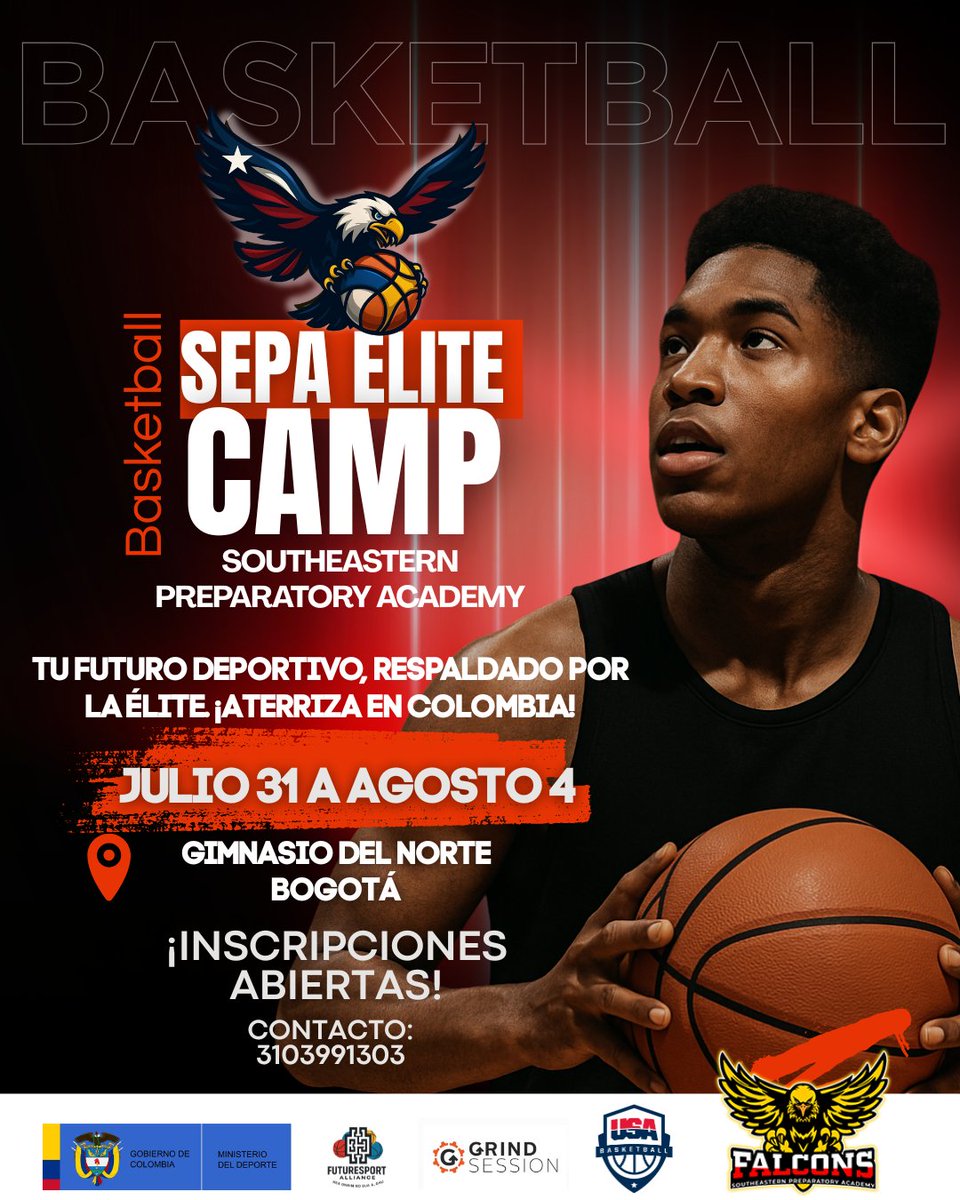 OrangeBallCol's tweet image. 🏀 SEPA ELITE CAMP – BALONCESTO
💥 ¡Tu futuro deportivo respaldado por la élite aterriza en Colombia!

Del 31 de julio al 4 de agosto, vive una experiencia única con David Peavy y Southeastern Preparatory Academy.
📍 Gimnasio del Norte, Bogotá