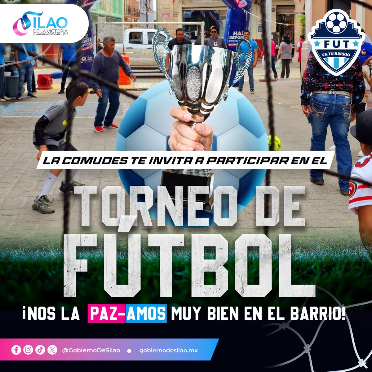 ⚽🥅 ¡Este jueves arranca #FutEnTuBarrio en Barrio Nuevo! 😀✌🏽 Allí nos vemos para echar cascarita. El primer partidito empieza a las 7:00 de la tarde, en el bulevar Baillères.