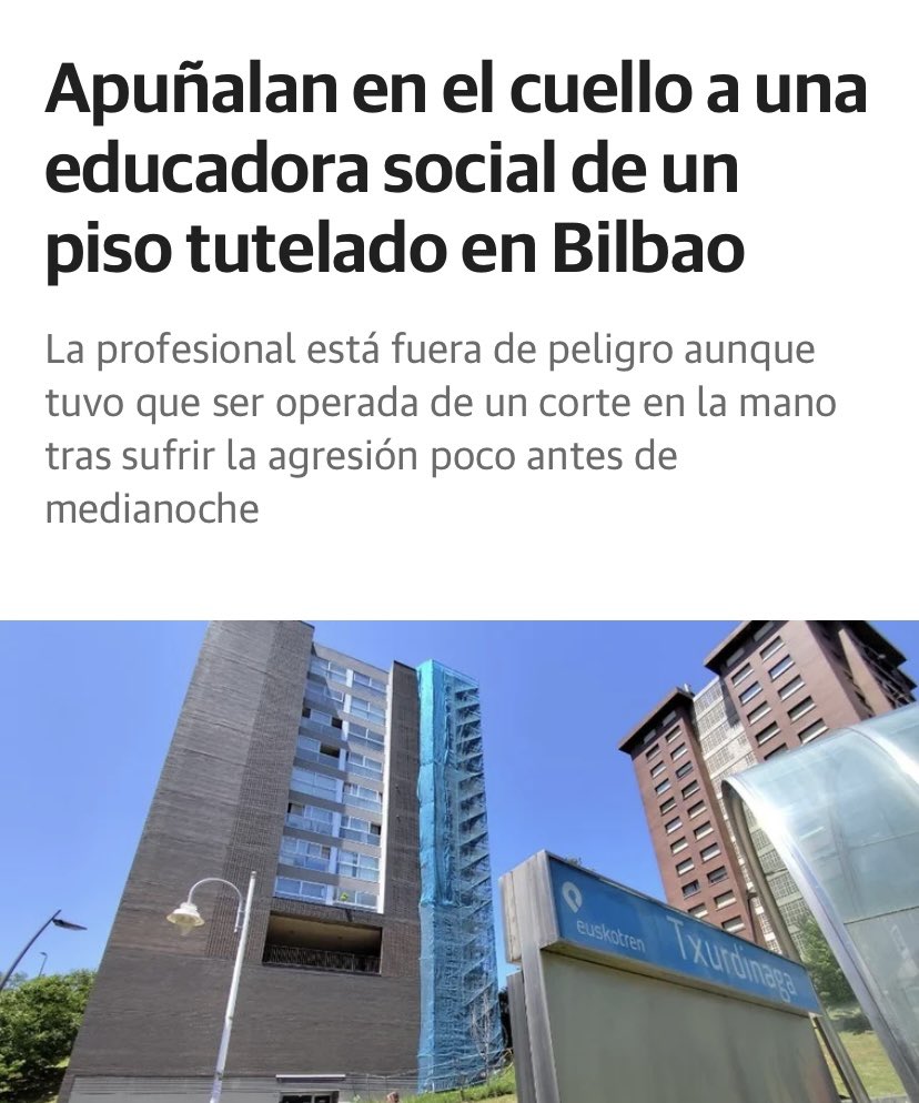 MariviEizaguir's tweet photo. El asesinato de una educadora (Marzo-Badajoz) y el apuñalamiento de la educadora social en Bilbao no son hechos aislados

Las licitaciones priorizan el ahorro económico sobre la seguridad de las profesionales y de los jóvenes,mostrando graves deficiencias en las externalizaciones https://t.co/eDkwmuA2tv