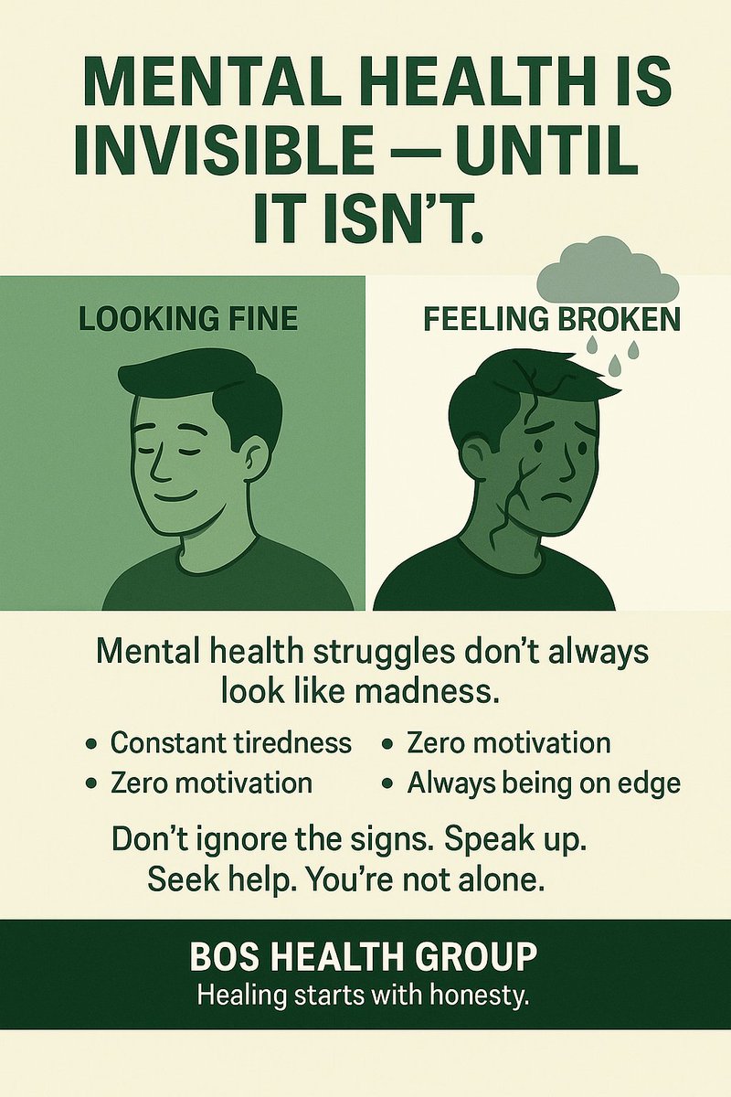 🧵 Mental health isn't just about depression or “madness.”

It’s about how well you can carry your daily life without breaking.

Here’s how to know when your mind is tired — and what to do about it 

👇