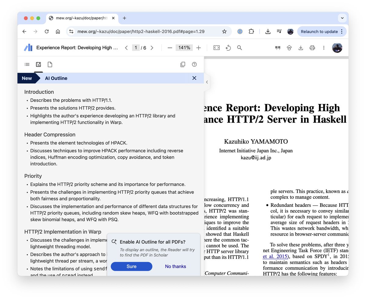 sridca's tweet image. This is cool.
AI outline for PDFs.