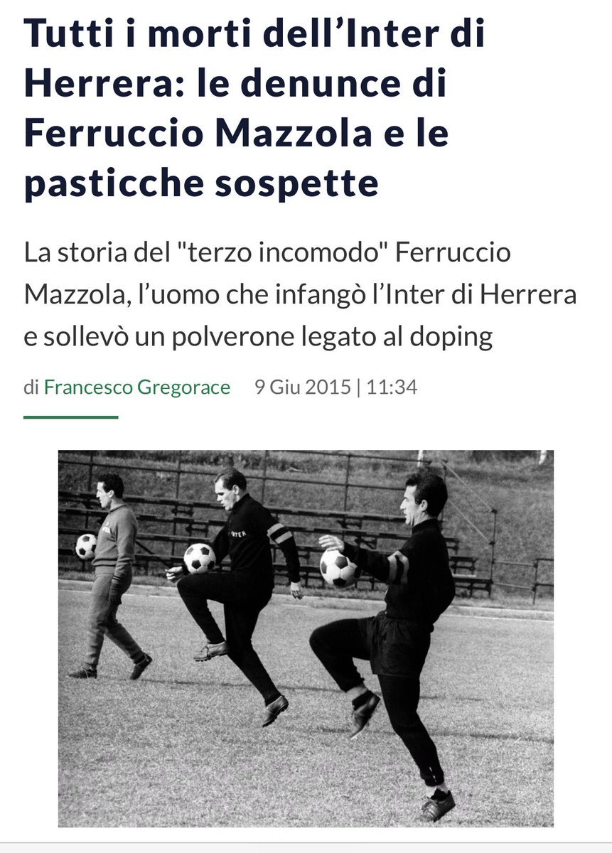 Questo fenomeno passa la vita a blaterare di doping altrui, ma farebbe meglio a studiare la storia della sua squadra.
Perché prima di dare lezioni, bisognerebbe ricordarsi del “doping di Herrera”, delle denunce in tribunale, dei processi, delle testimonianze inquietanti… e di