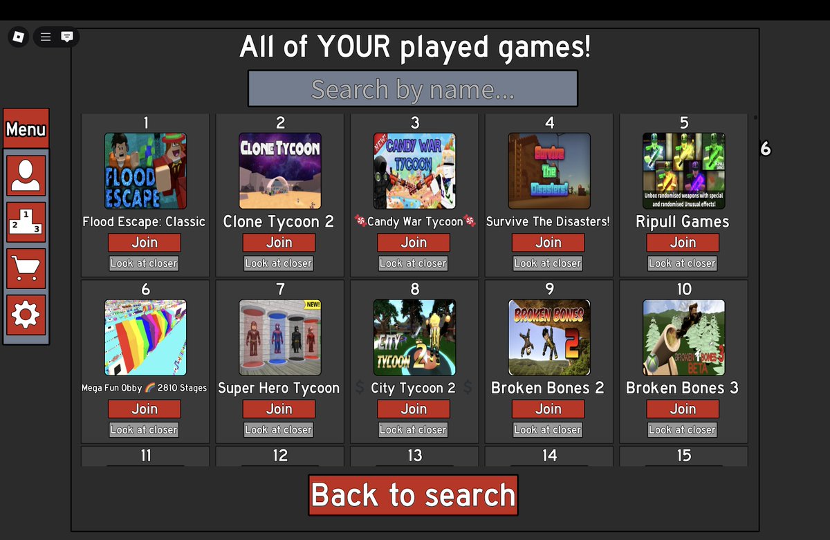 ImYoofy's tweet image. I actually might cry. 💔
This roblox game allows you to see every single game you have joined from the start, and prove to people your the TRUE OG.
This takes me back man🥹
Link to check it out: roblox.com/games/12728300…