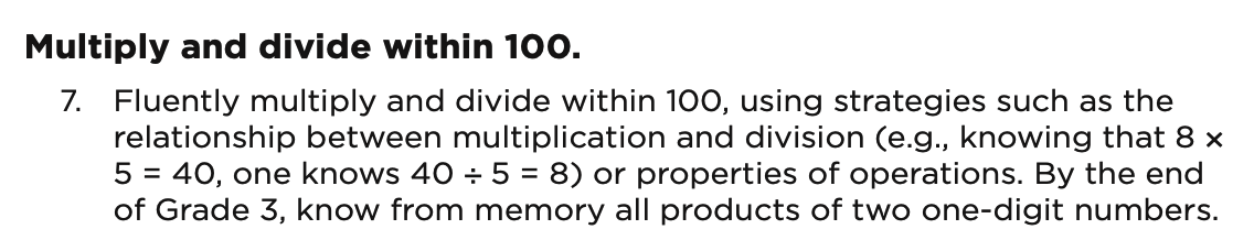 Common Core requires fluency within 100 and memorization of single-digit facts in Gr 3. Canada waits 2 more years and doesn't require kids to know any facts from memory? Too many U.S. states subtly took out the automaticity standard as well. Fluency &amp; automaticity BOTH important!