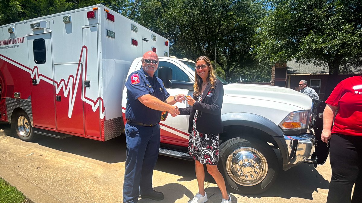 City of Carrollton (@carrolltontx) on Twitter photo Today, the City of Carrollton proudly donated a retired Carrollton Fire Rescue ambulance to <a href="/CFBISD/">Carrollton-Farmers Branch ISD</a> Creekview High School to support the school’s Fire Academy and Emergency Medical Technician (EMT) Training program, along with its Diesel and Heavy Equipment program. This donation Today, the City of Carrollton proudly donated a retired Carrollton Fire Rescue ambulance to <a href="/CFBISD/">Carrollton-Farmers Branch ISD</a> Creekview High School to support the school’s Fire Academy and Emergency Medical Technician (EMT) Training program, along with its Diesel and Heavy Equipment program. This donation