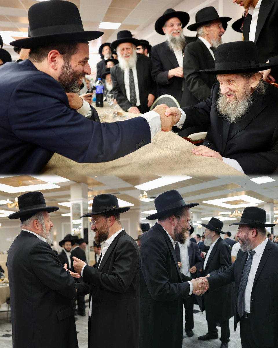 y9000000000's tweet image. בשמחת החתונה לנין מנהיג הדור מרן הגר"ד לנדו בהיכלי מלכות: מ"מ ר"ע בני ברק מנחם שפירא, ר"ע מודיעין עילית יעקב גוטרמן וראש עיריית ביתר עילית מאיר רובינשטיין.
צילום: דניאל נפוסי