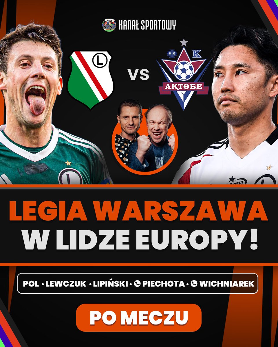 Kanał Sportowy (@sportowy_kanal) on Twitter photo Legia prowadzi z Aktobe 1:0 ℹ️
Po meczu ruszamy z programem ‼️
👥 <a href="/Polsport/">Michał Pol</a>, <a href="/wichniarek18/">ArturWichniarek18</a>, <a href="/dominikpiechota/">Dominik Piechota</a>, <a href="/LewczukIgor/">Igor Lewczuk</a>, Lipiński Legia prowadzi z Aktobe 1:0 ℹ️
Po meczu ruszamy z programem ‼️
👥 <a href="/Polsport/">Michał Pol</a>, <a href="/wichniarek18/">ArturWichniarek18</a>, <a href="/dominikpiechota/">Dominik Piechota</a>, <a href="/LewczukIgor/">Igor Lewczuk</a>, Lipiński