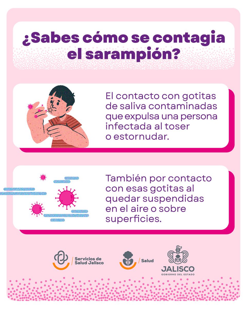 Protegernos del #sarampión es tarea de todas y todos, guarda distancia con personas que puedan estar contagiadas. Si tú o algún familiar presentan síntomas, acudan de inmediato a una unidad de salud y sigan las indicaciones del médico.