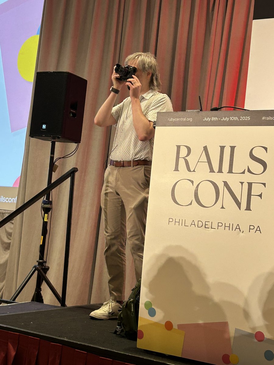 arunagw's tweet image. Guess who is on stage? #RAILSCONF