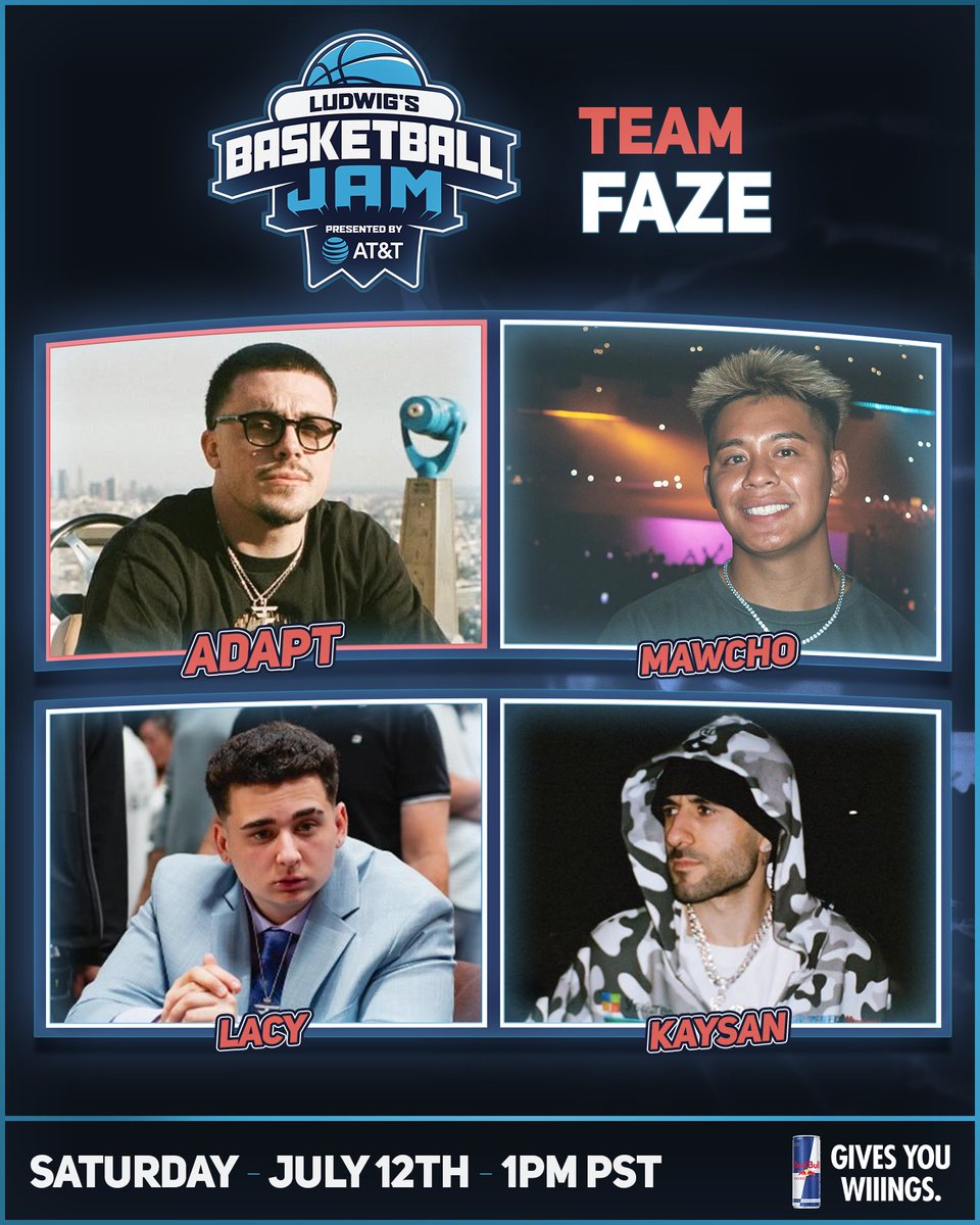 Mogul Moves (@mogulmoves) on Twitter photo INTRODUCING: TEAM FAZE π’
Team Captain: <a href="/FaZeAdapt/">FaZe Adapt</a>
<a href="/LacyHimself/">FaZe Lacy</a>
<a href="/kaysan/">FaZe Kaysan</a>
<a href="/mattmawcho/">mawcho</a>
SATURDAY, JULY 12th @ 1PM PST π INTRODUCING: TEAM FAZE π’
Team Captain: <a href="/FaZeAdapt/">FaZe Adapt</a>
<a href="/LacyHimself/">FaZe Lacy</a>
<a href="/kaysan/">FaZe Kaysan</a>
<a href="/mattmawcho/">mawcho</a>
SATURDAY, JULY 12th @ 1PM PST π