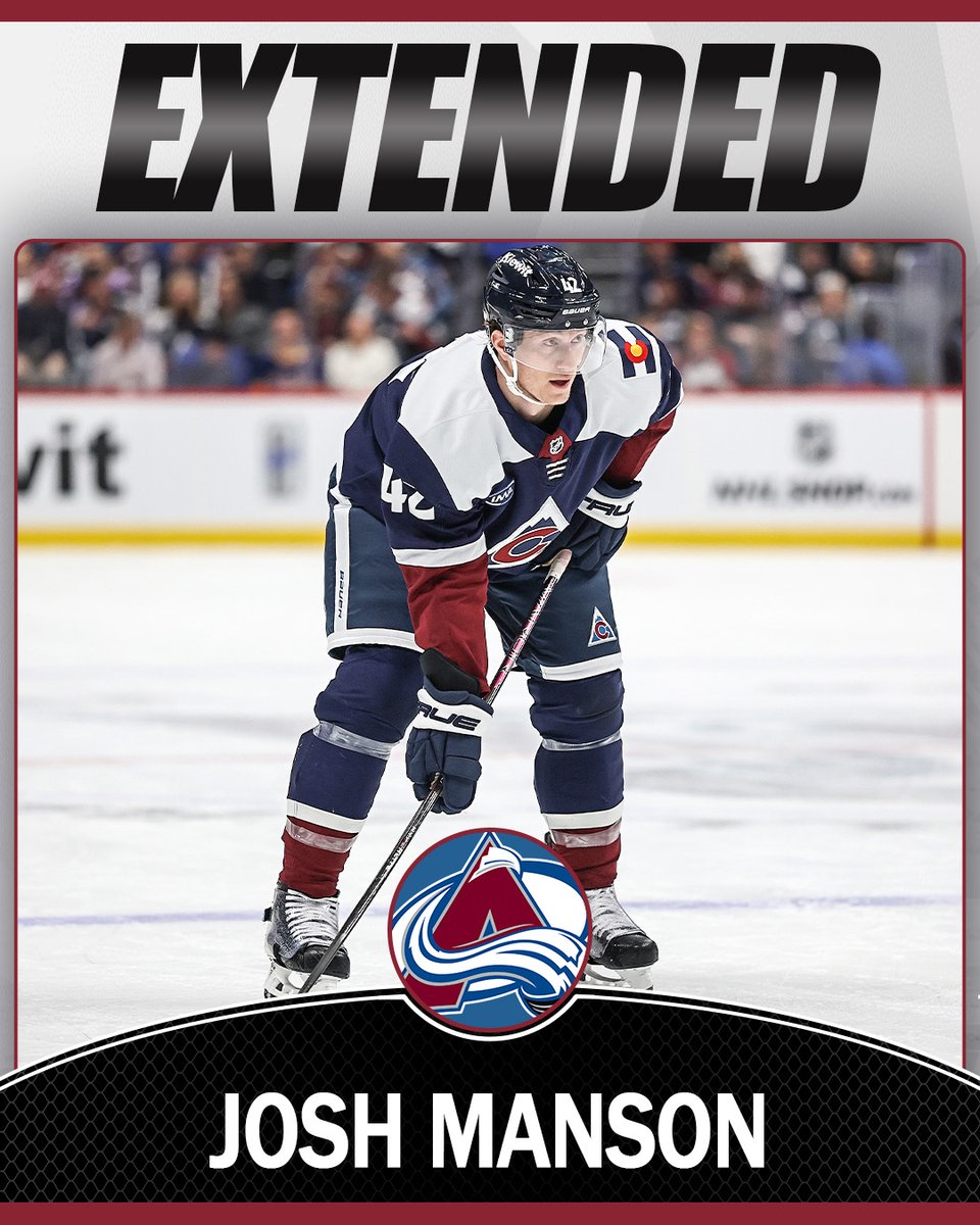 Josh Manson has signed a two-year contract extension with the <a href="/Avalanche/">Colorado Avalanche</a>!