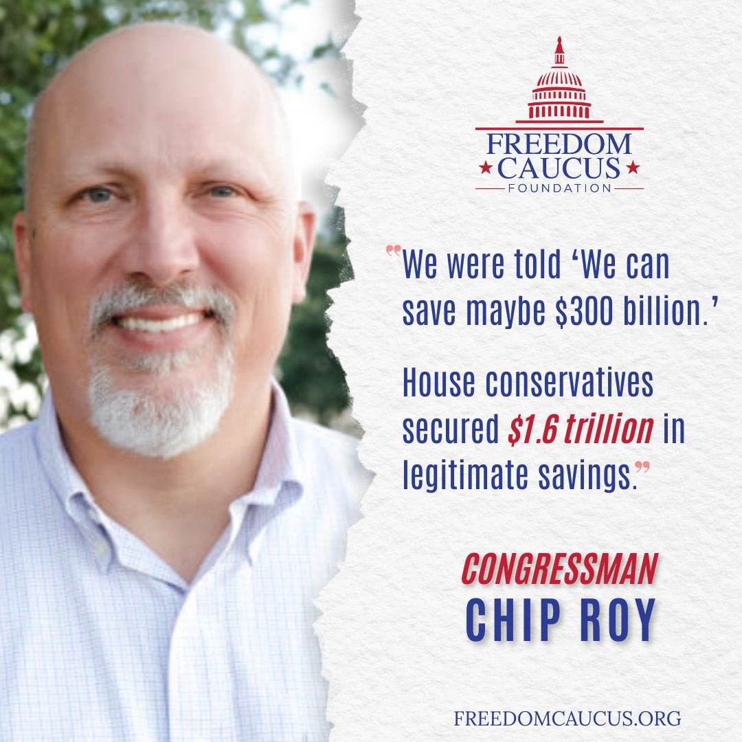 The House Freedom Caucus stood STRONG and brought total spending cuts from $300 Billion to $1.6 TRILLION!