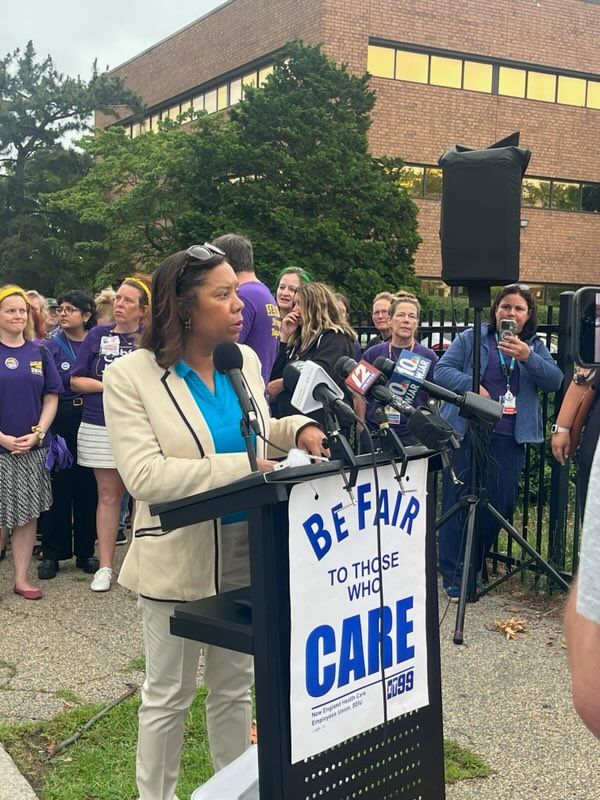 SEIU 1199NE (@seiu1199_ne) on Twitter photo A heartfelt thank you to <a href="/LGSabinaMatos/">Lt. Gov. Sabina Matos</a> for joining caregivers from <a href="/ButlerHospital/">Butler Hospital</a> and Women & Infants in their fight for safety, dignity and improved patient care from <a href="/carenewengland/">Care New England</a> #ButlerStrike #RISEIU1199NE A heartfelt thank you to <a href="/LGSabinaMatos/">Lt. Gov. Sabina Matos</a> for joining caregivers from <a href="/ButlerHospital/">Butler Hospital</a> and Women & Infants in their fight for safety, dignity and improved patient care from <a href="/carenewengland/">Care New England</a> #ButlerStrike #RISEIU1199NE