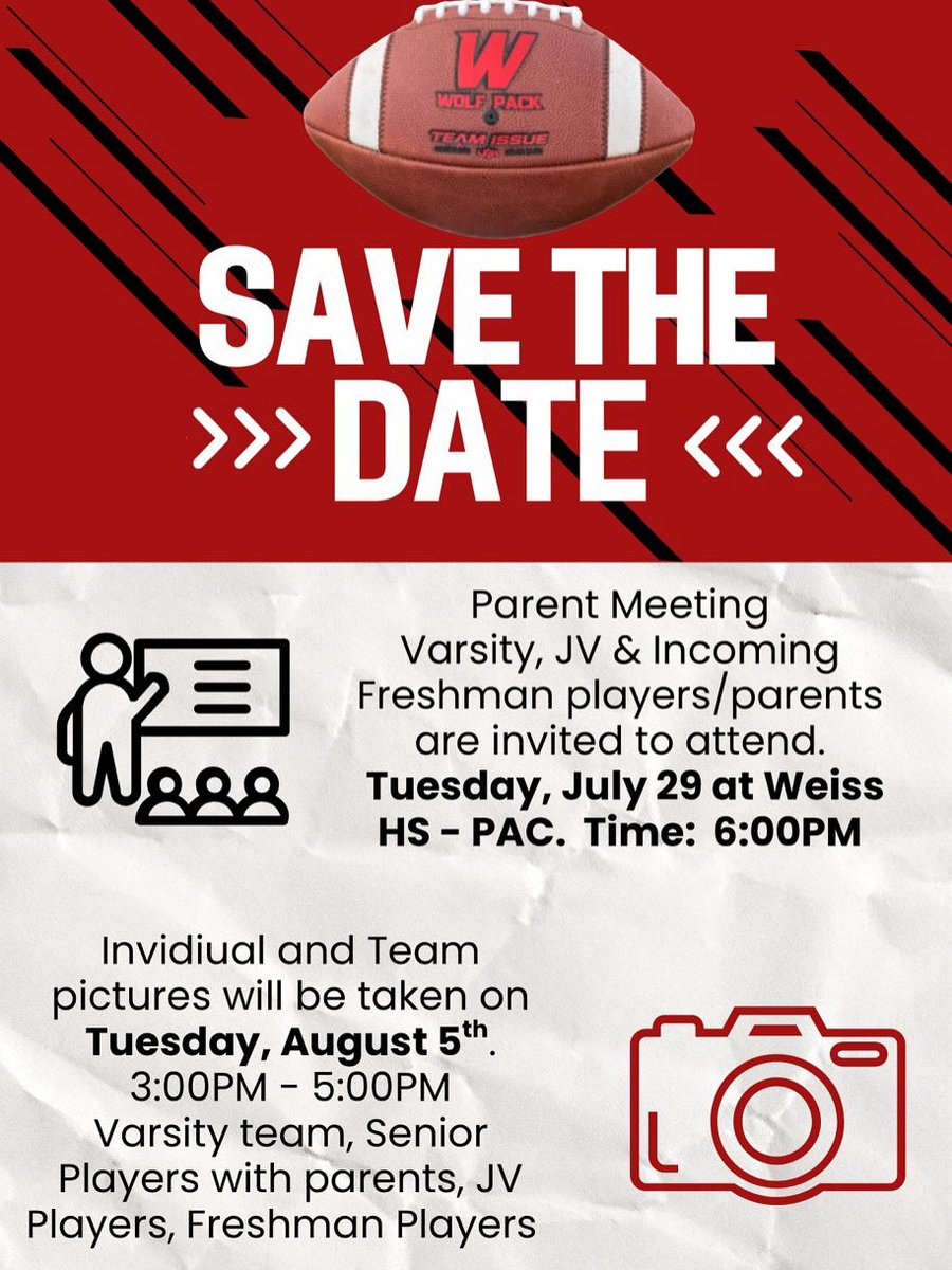Parents &amp; Players,

SAVE THESE DATES!!!

Additionally, please ensure that you are completing all of your required items before our equipment distribution dates.