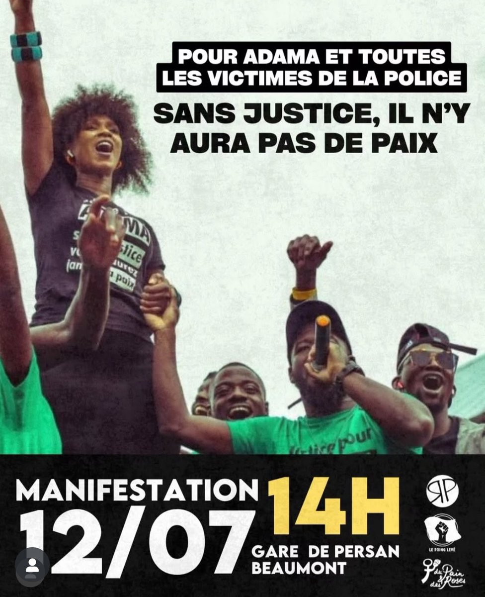 CoordinationCLS's tweet image. « Pour Adama et toutes les victimes de la police : tous à Beaumont samedi 12 juillet !
Soyons nombreux ce samedi 12 juillet pour exiger justice et vérité pour toutes les victimes de violences policières.
Rendez-vous samedi 12 juillet à 14h à la gare de Persan-Beaumont ! »