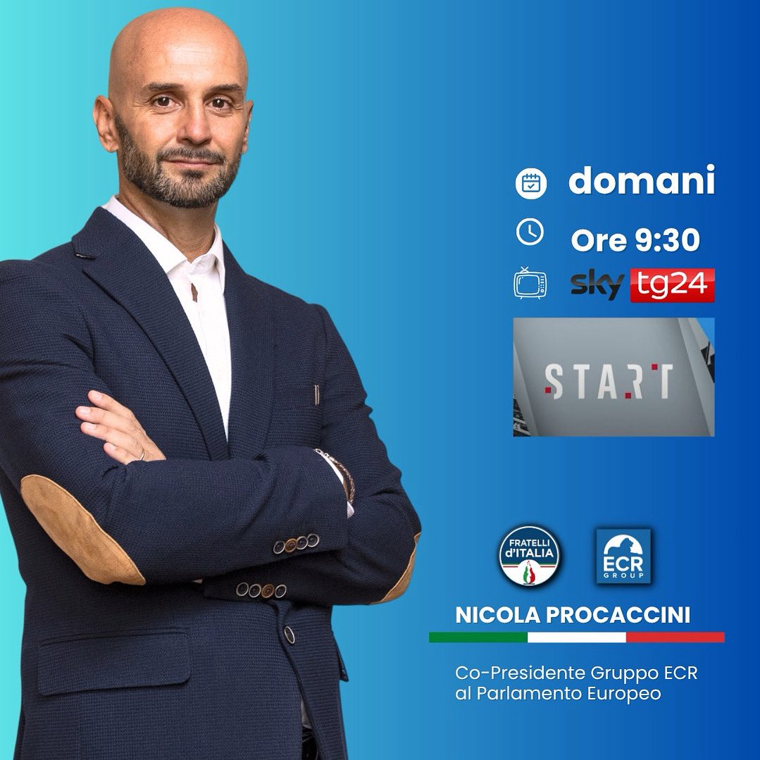 NProcaccini's tweet image. Vi aspetto domattina alle ore 9.30 a Start su Skytg24