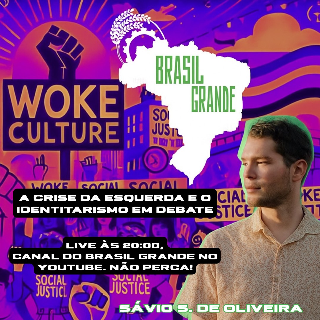 brasilgrandee's tweet photo. A CRISE DA ESQUERDA E O IDENTITARISMO EM DEBATE

Logo mais, às 20h, teremos mais uma transmissão ao vivo em nosso canal no YT. Marcos Jr., nosso articulista e secretário-geral, estará ao vivo com nosso convidado especial Sávio S. de Oliveira. Não perca!

[link nos comentários] https://t.co/5Y6muMRas3