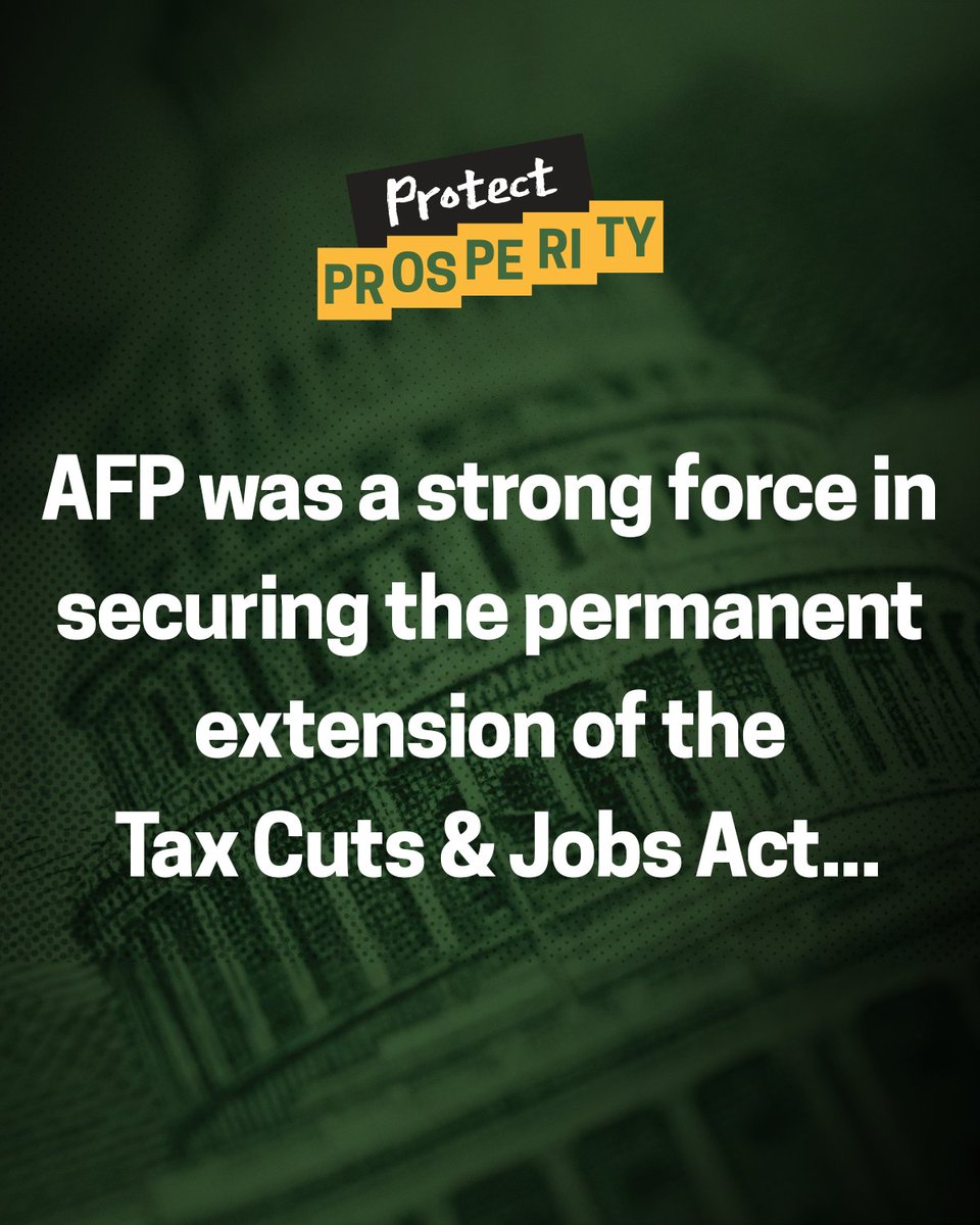 AlaskaAFP's tweet image. AFP’s Protect Prosperity campaign has been driving real impact across the country w/hundreds of thousands of doors knocked, phone calls made, & messages sent to lawmakers to make sure Congress chose to protect the Trump Tax Cuts & stop the largest tax hike in American history.