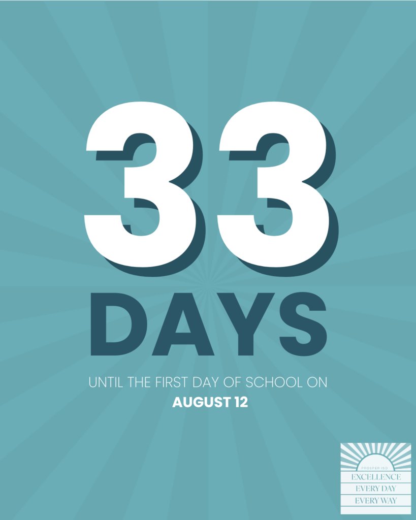The countdown is on, with only 33 days until students head back to the classroom. Our dedicated teachers and administrators are committed to supporting and guiding each student – every day, in every way.