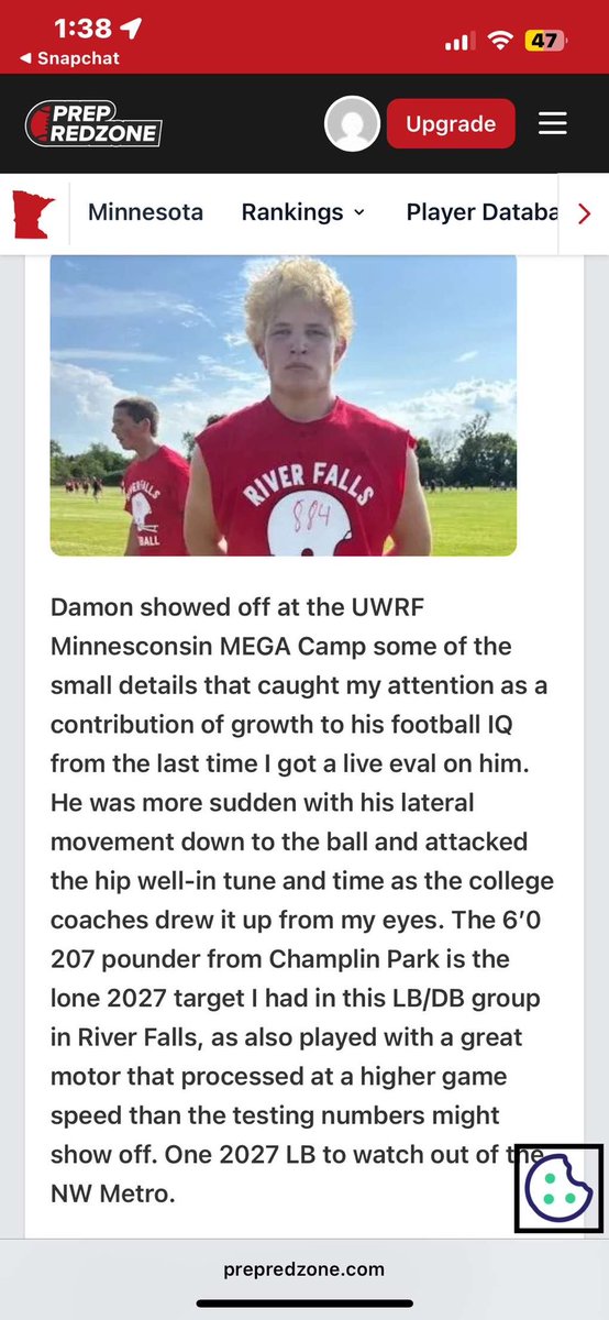 Had a great time at the River Falls camp and got a write up from <a href="/NWahlScouting/">Nate Wahl</a>.  I appreciate it! Looking forward to turning some heads this season. <a href="/RBtechnician/">TJ Deen</a> <a href="/E7United/">E7 United</a> <a href="/cprebelfootball/">CP Football</a>