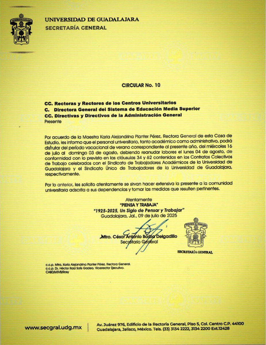 CesarBarbaD's tweet image. ¡Buen día a todas y todos! Les compartimos la circular sobre el periodo vacacional de verano ¡A recargar pilas!