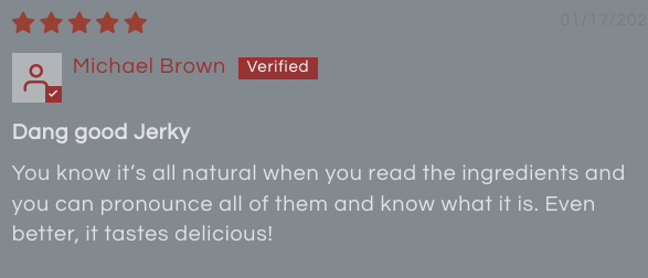 "Dang Good Jerky" - Thanks for supporting the Crimson Tide! 5 Stars!