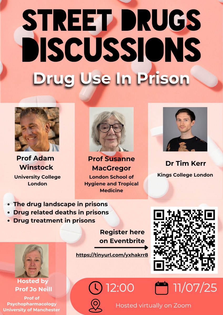 PrisonStorm (@prisonstorm) on Twitter photo EVENT: Fri 11 July, starting at 12 noon
Webinar: Drug Use in Prison
Register your place now on Eventbrite via link tinyurl.com/yxhakrr8 or QR code below.
More info from the organisers <a href="/Drug_Science/">Drug Science</a>
Thanks to <a href="/DrJamesCMorgan/">James Morgan</a> for this information.
#prisons #drugs #topical EVENT: Fri 11 July, starting at 12 noon
Webinar: Drug Use in Prison
Register your place now on Eventbrite via link tinyurl.com/yxhakrr8 or QR code below.
More info from the organisers <a href="/Drug_Science/">Drug Science</a>
Thanks to <a href="/DrJamesCMorgan/">James Morgan</a> for this information.
#prisons #drugs #topical