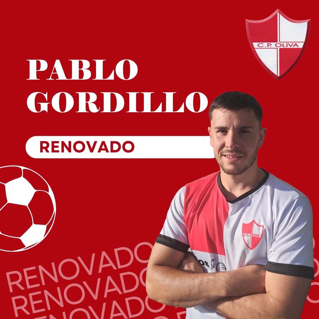 📣 ¡RENOVACIÓN CONFIRMADA! 

La banda sigue asegurada con garra y compromiso 🔴⚪

Pablo Gordillo, lateral incansable por ambas bandas y uno de nuestros capitanes, renueva un año más con el Club Polideportivo Oliva.

💪 Recorrido, entrega y liderazgo al servicio del equipo.