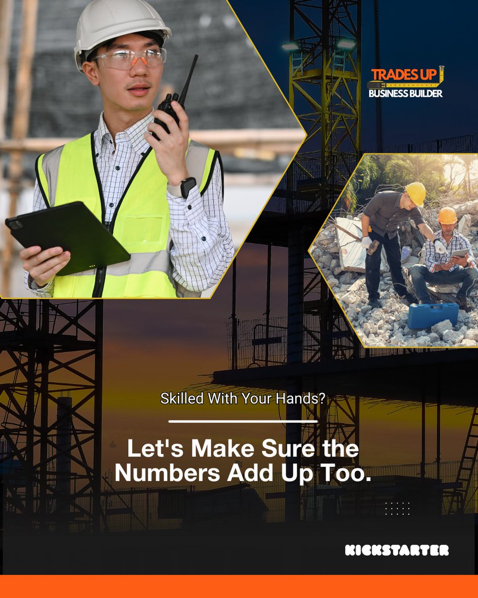 TradesUpBuilder's tweet image. You’ve got the tools to build, now sharpen your business tools.
Trades Up helps you master ops, cash flow & schedules. Get started now!
📲 Back us on Kickstarter. Link in bio
#TradesUp #Kickstarter #CashFlowTools #SkilledTrades #JobScheduling