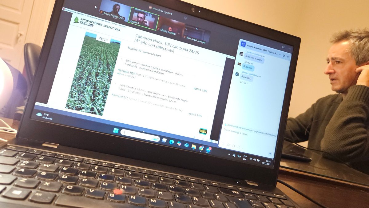 Hoy tuvimos la tercer reunión del Grupo CREA Digital de #AplicacionesSelectivas 🎯.
#Malambo
Gran intercambio y aprendizaje para aprovechar más la tecnología y un mejor manejo de malezas!
<a href="/crea_arg/">CREA</a>